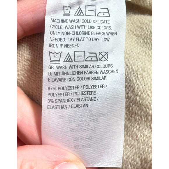 Denim & Co Signature Sz 1X Tunic Sweater Jacquard New Stone Neutral Tan A696705 - Picture 9 of 11